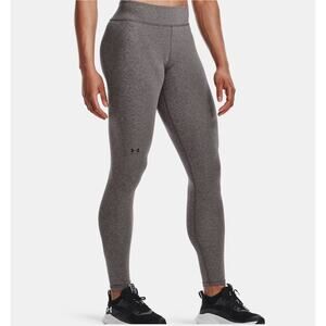 Under Armour Women's ColdGear Leggings In A Dark Grey Heathered Color Small